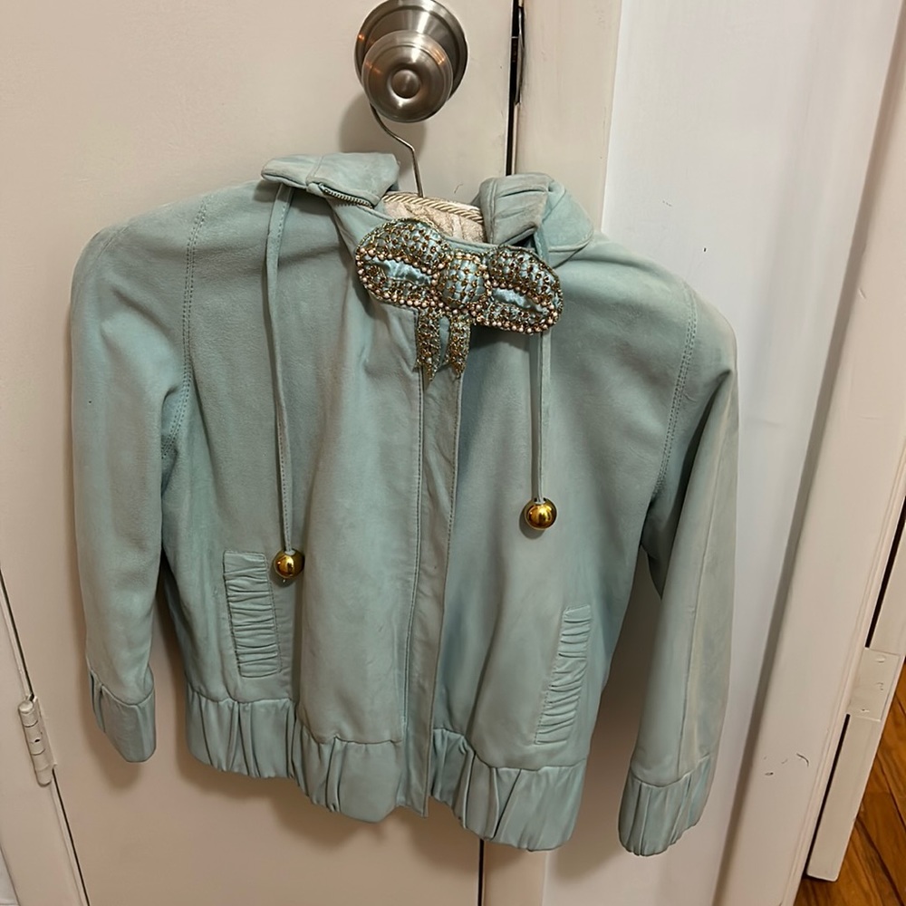 Manoush mint green suede bomber jacket bought in Cannes Size 38